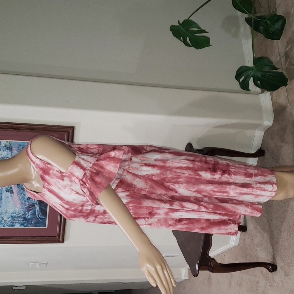 Entro L flutter sleeve cold shoulder tie dye mini super soft shift dress - Picture 3 of 7